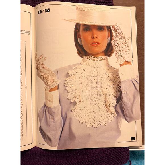 magic Crocheted pattern book 1984 sweater doily skirt butterfly - Picture 14 of 16